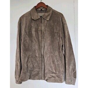 John Ashford Bomber Jacket Mens L 90s Leather Suede Coat Brown Classic